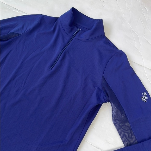 IBKÜL 1/4 Zip Pullover Athletic Quick Dry Top Mesh Sleeves UPF 50 in Blue XS - Picture 14 of 17